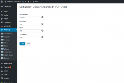 Delivery Address In PDF Order