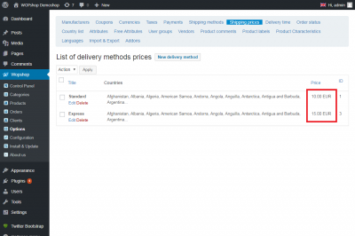 Calculate for products count