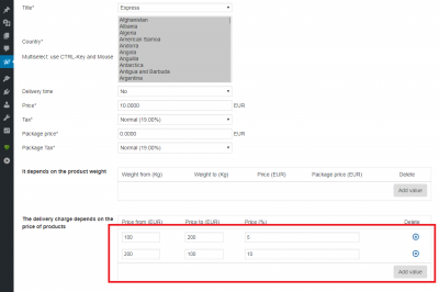 Calculate percent for price